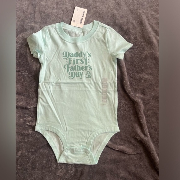 carters Other - Carter's Daddy's 1st Fathers Day Baby Bodysuit Newborn 0M Mint Green NWT